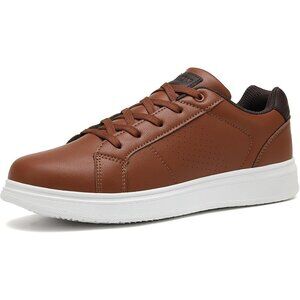 Analeaf Mens Brown Fashion Dress Sneakers Classic Lightweight Casual Shoes
